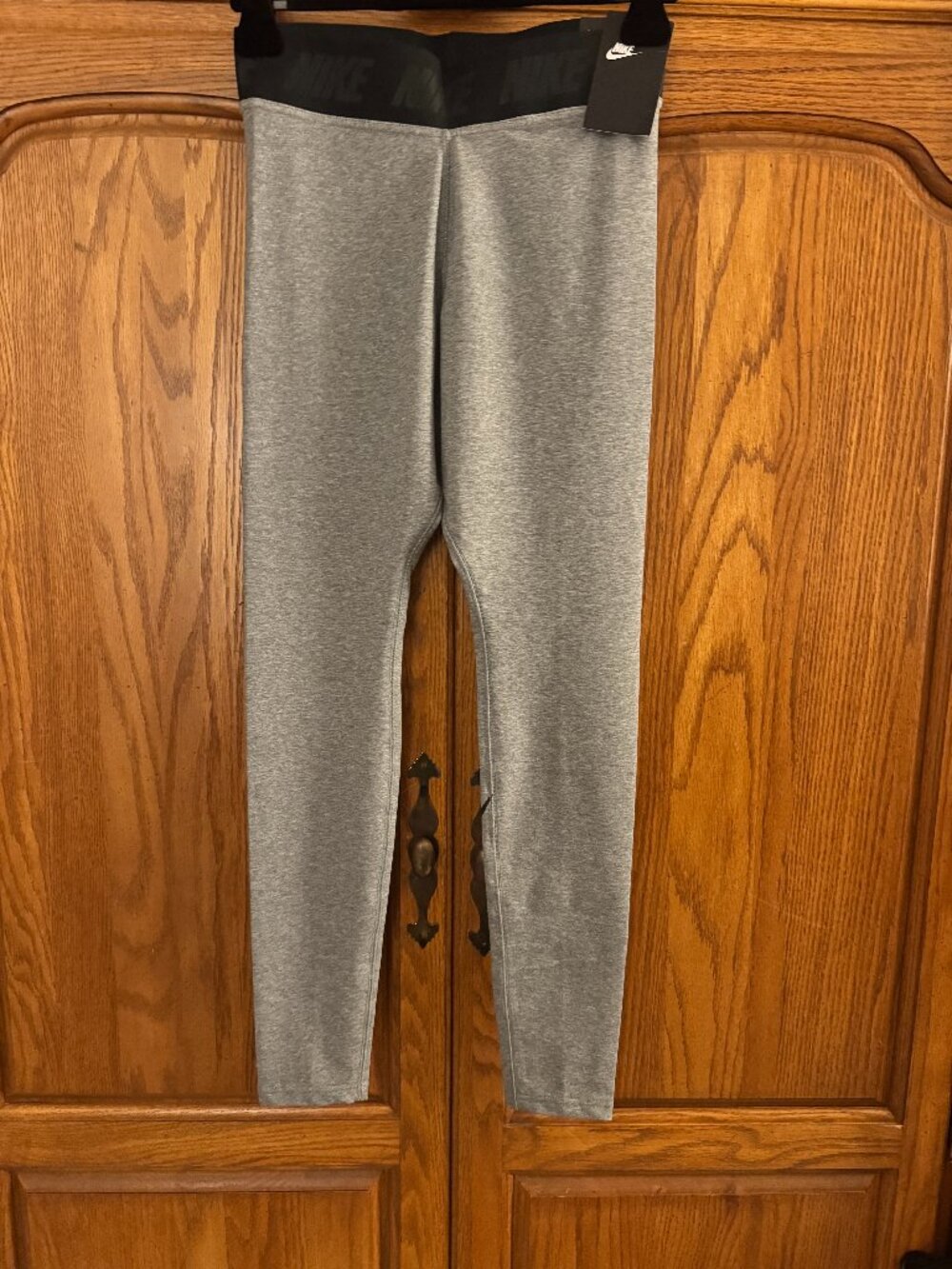Nike TightFit Gray Leggings with Black Waistband
